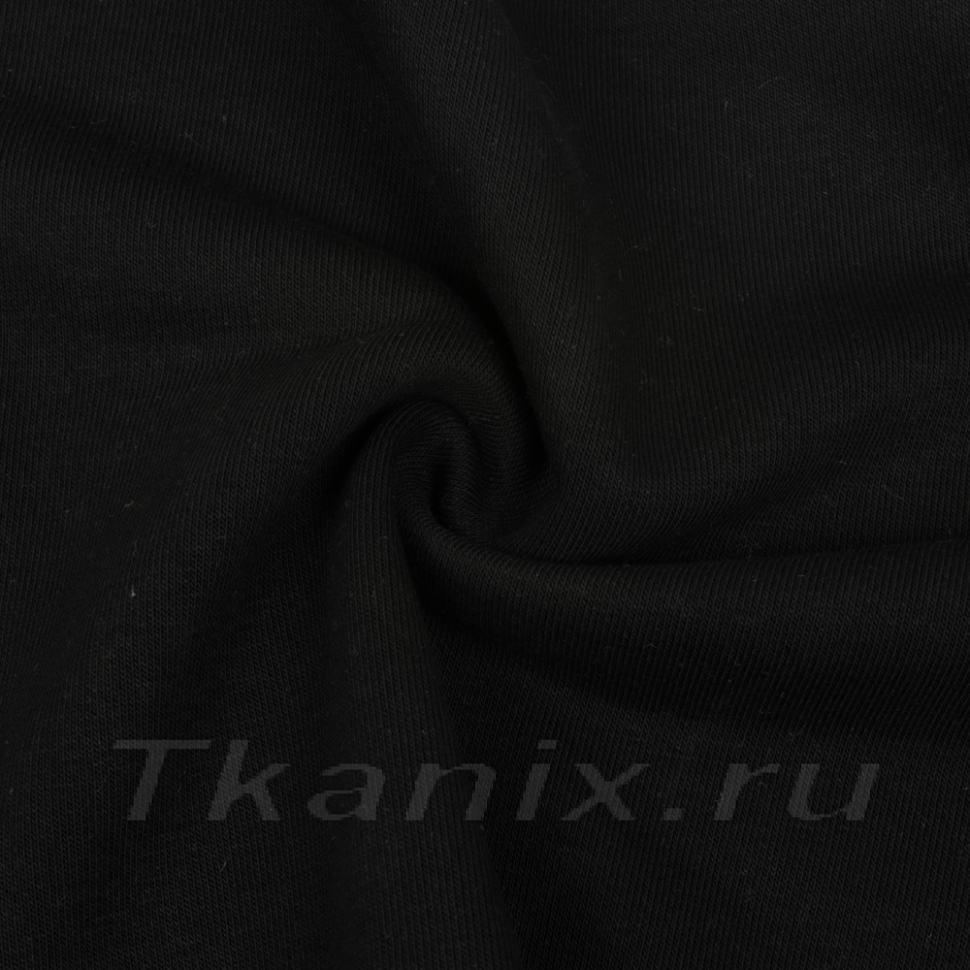 Ткань Футер 3-х нитка (Ширина 1,85 м), цвет Черный (на отрез)