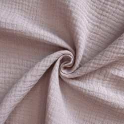 Ткань Муслин Жатый (Ширина 1,4м), цвет Пыльно-Розовый (на отрез) в Феодосия