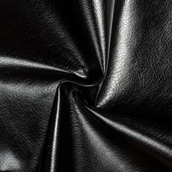 Ткань Дерматин (Кожзам) для мебели (Ширина 138см), цвет Черный (на отрез) в Феодосия