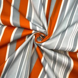 Ткань уцененная &quot;Престиж&quot; (Водоотталкивающая) (Ширина 1,48м), Серо-Оранжевая полоса (на отрез) в Феодосия