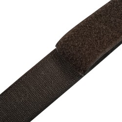 Контактная лента 40мм (38мм) цвет Тёмно-Коричневый (велькро-липучка, на отрез)  в Феодосия
