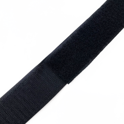 Контактная лента 40мм (38мм) цвет Черный (велькро-липучка, на отрез)  в Феодосия